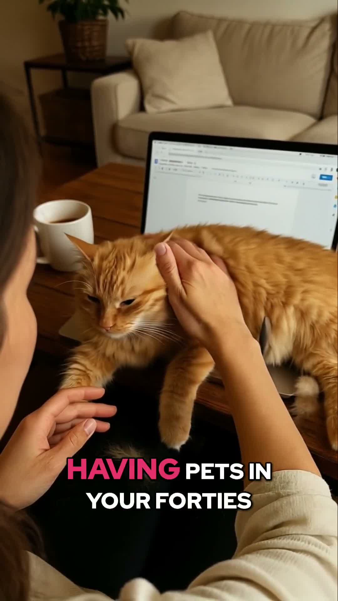 Short-form pet campaign featuring a cat beside a laptop