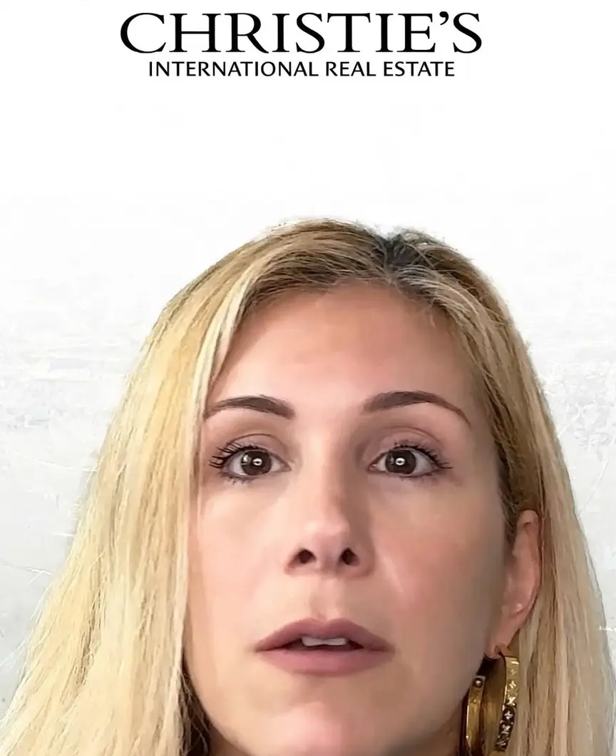 Christie's luxury property specialist speaking to camera in a short-form video